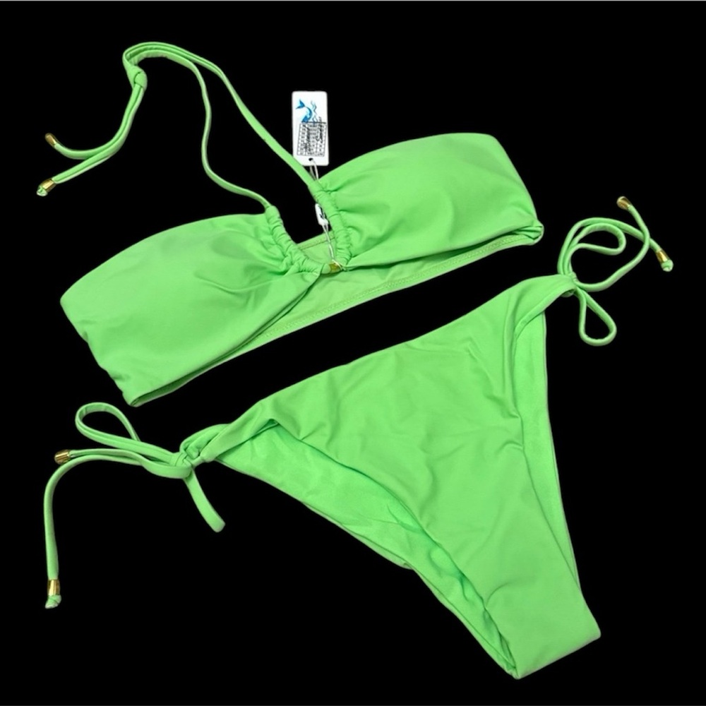 Vibrant Green Bandeau Top Bikini